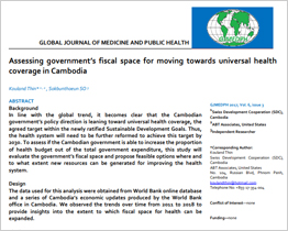Assessing government’s fiscal space for moving towards universal health coverage in Cambodia