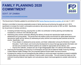 Zambia  FP2020 Commitment